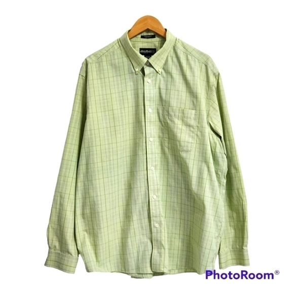 EDDIE Bauer Green Relaxed Fit Plaid Dress Shirts - Picture 1 of 8